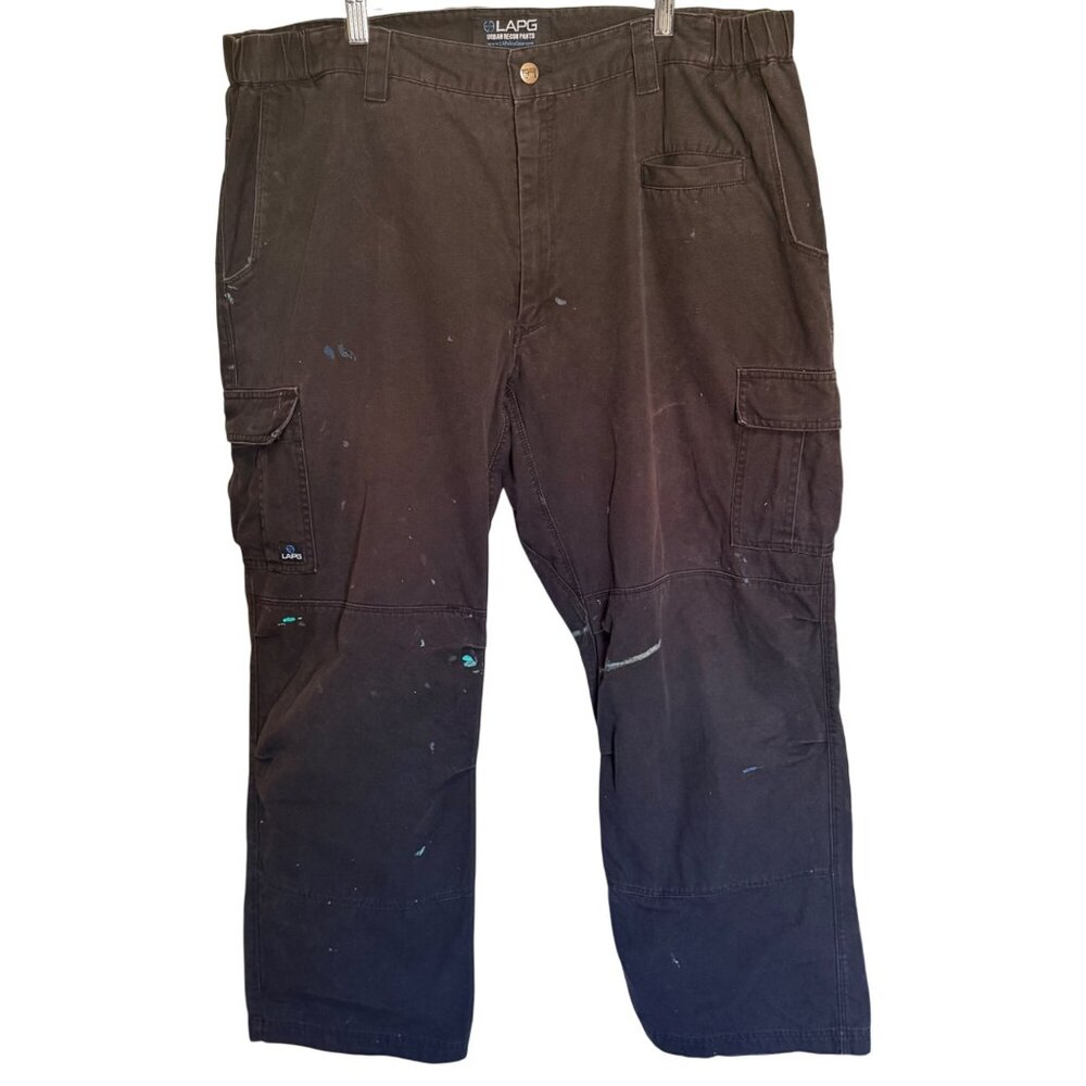 LAPG Urban Recon Men's Tactical Pants Paint Splatter Grunge Black Ripstop 42X30